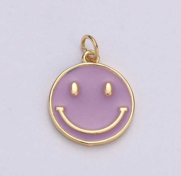 Gold-Fill and Enamel Happy Face Charm