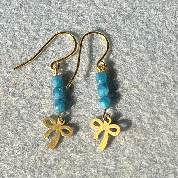 Glass Bead and Bow Earrings