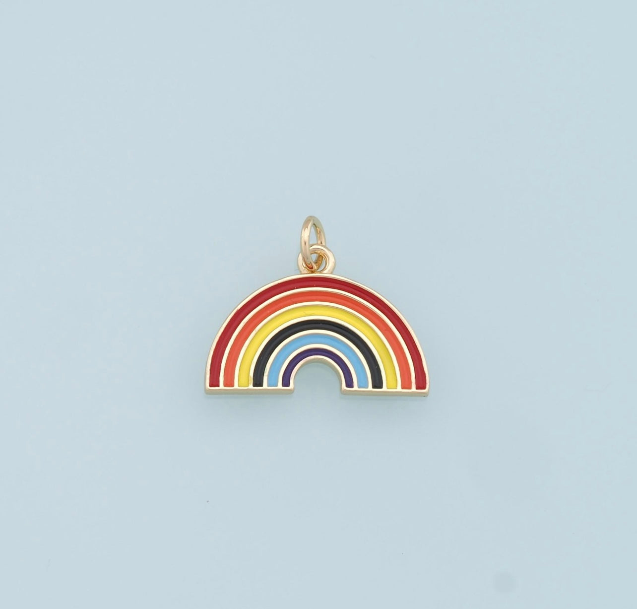 Gold-Fill and Enamel Rainbow Charm