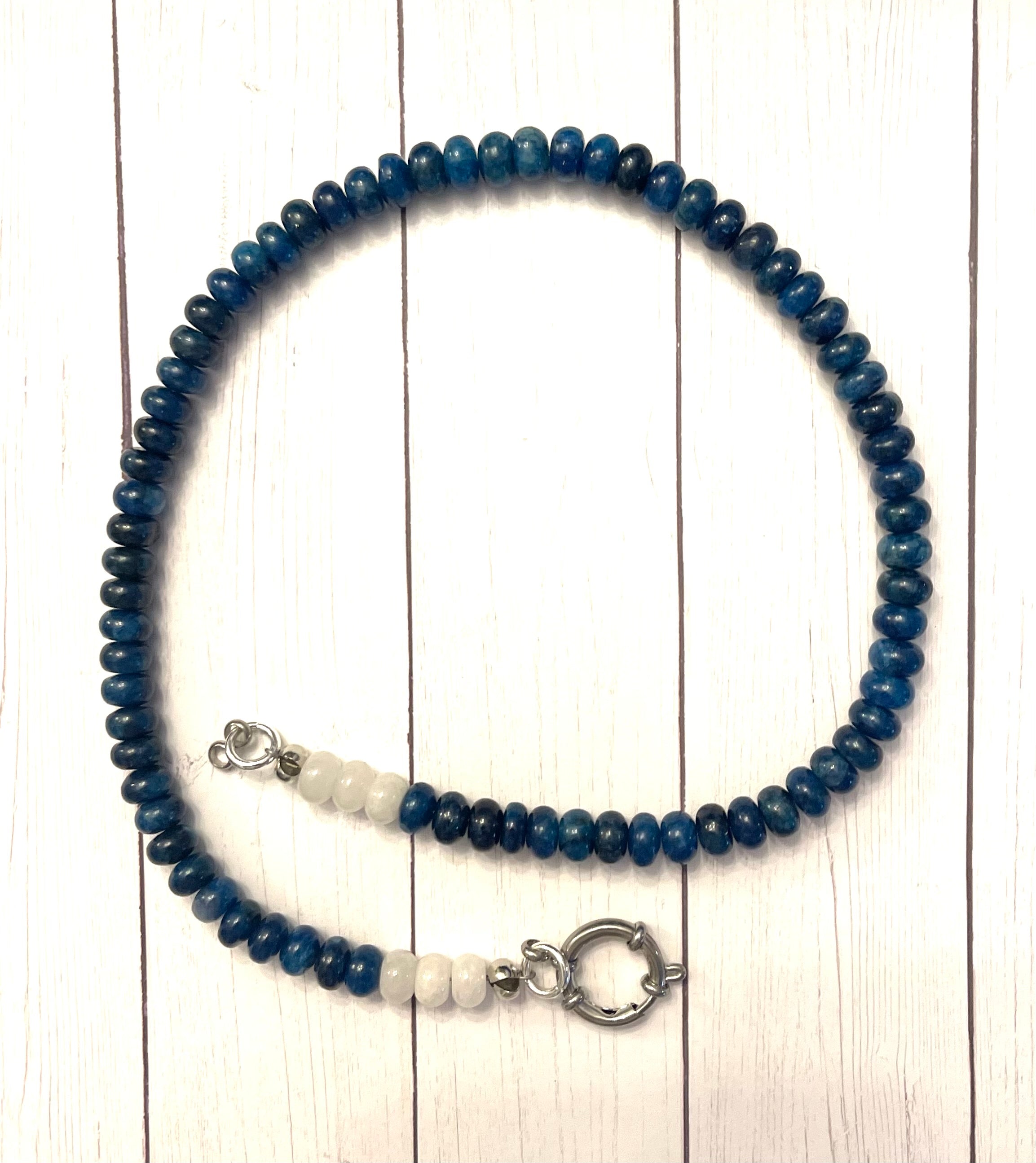 Blue and White Jade Necklace