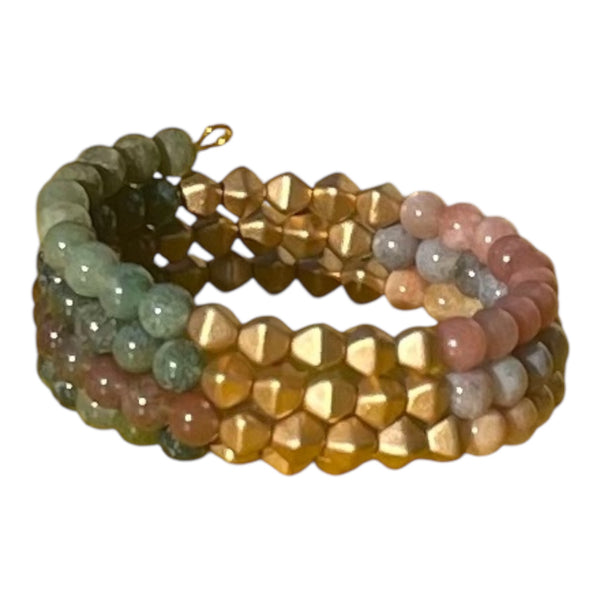 Indian Agate Coil Bracelet