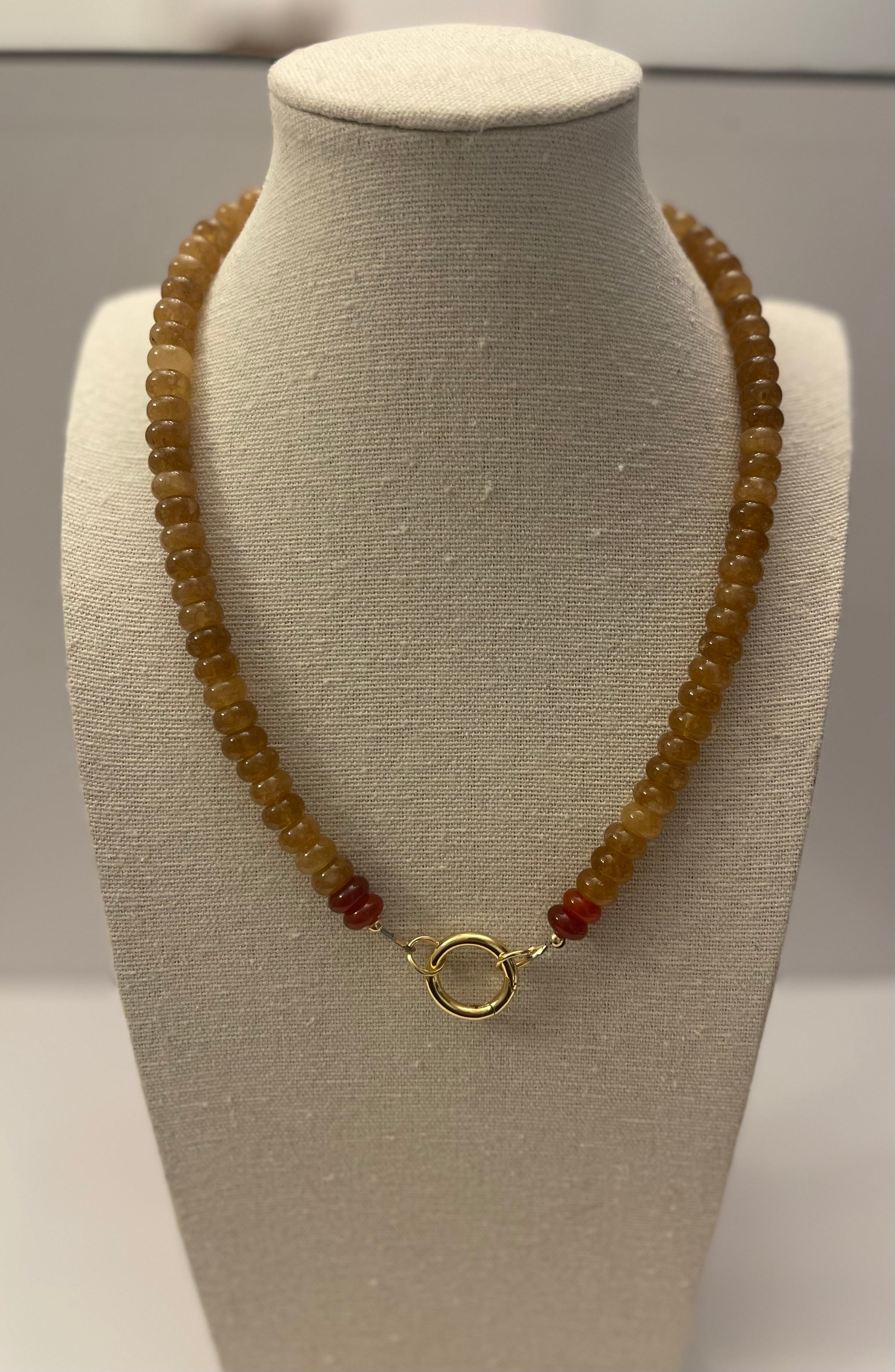 Caramel Quartz and Carnelian Necklace