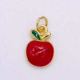 Gold-Filled Enamel Apple Charm