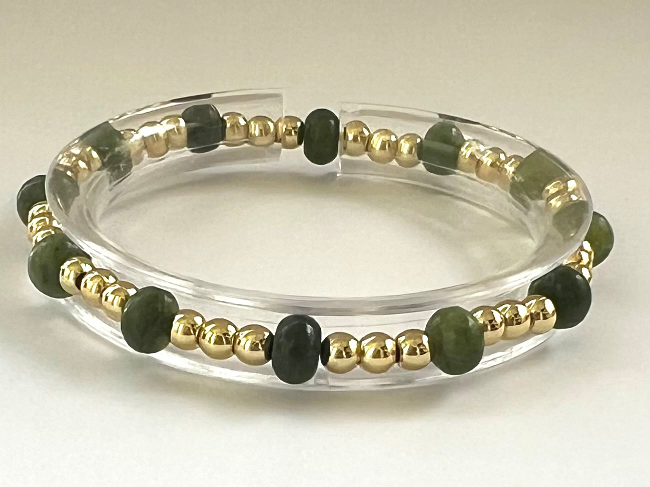 Gemstone and Gold Beaded Bracelet
