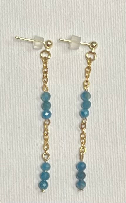 Apatite and Chain Drop Earrings