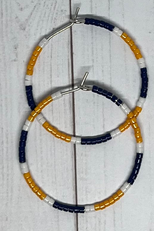 White Gold-Filled Seed Bead Hoops