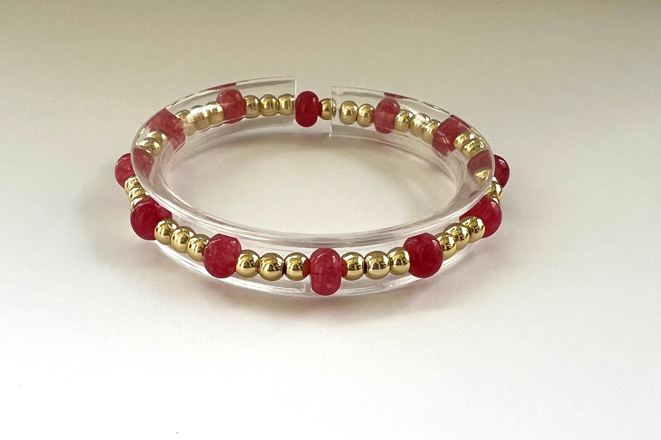 Gemstone and Gold Beaded Bracelet
