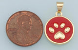 Gold-Filled and Enamel Paw Print Charm