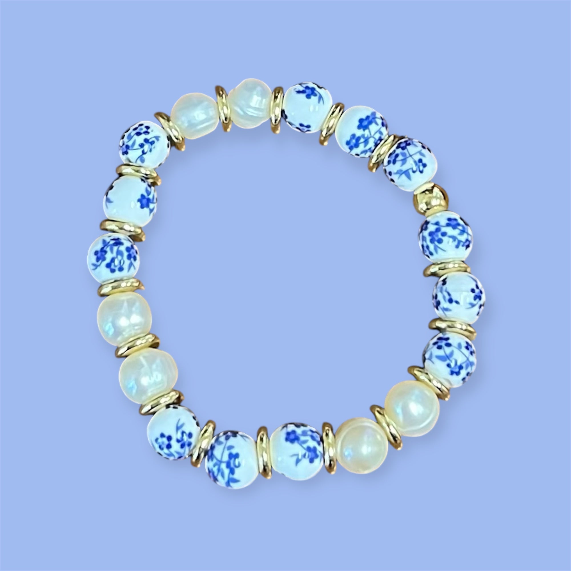 Ceramic and Pearl Bracelet