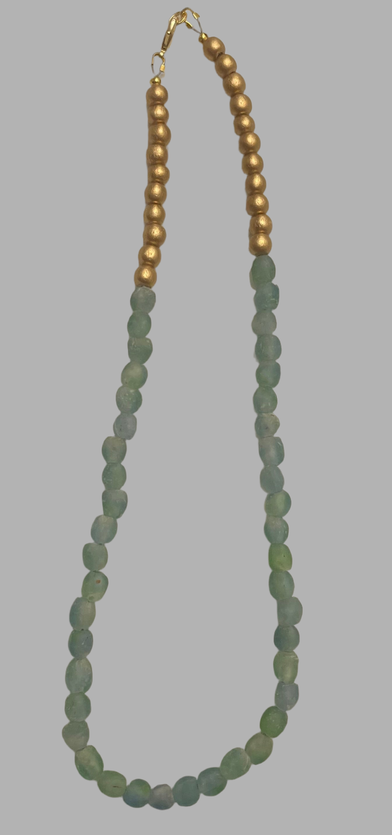 ‘Global’ Javanese Glass and Waxed Wood Bead Necklace