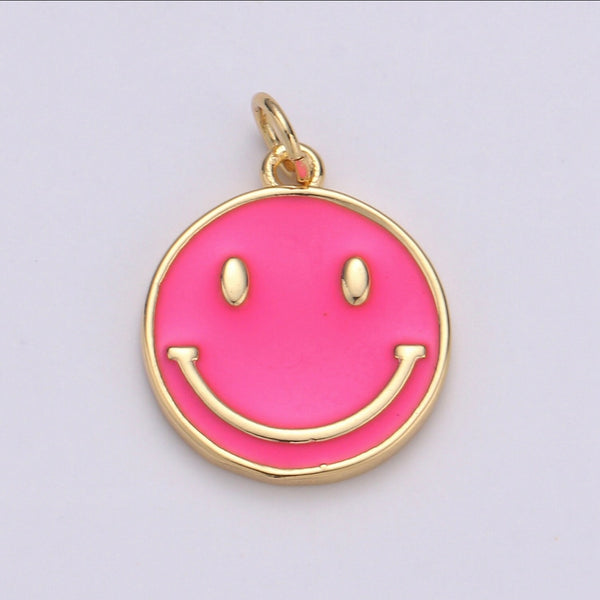 Gold-Fill and Enamel Happy Face Charm