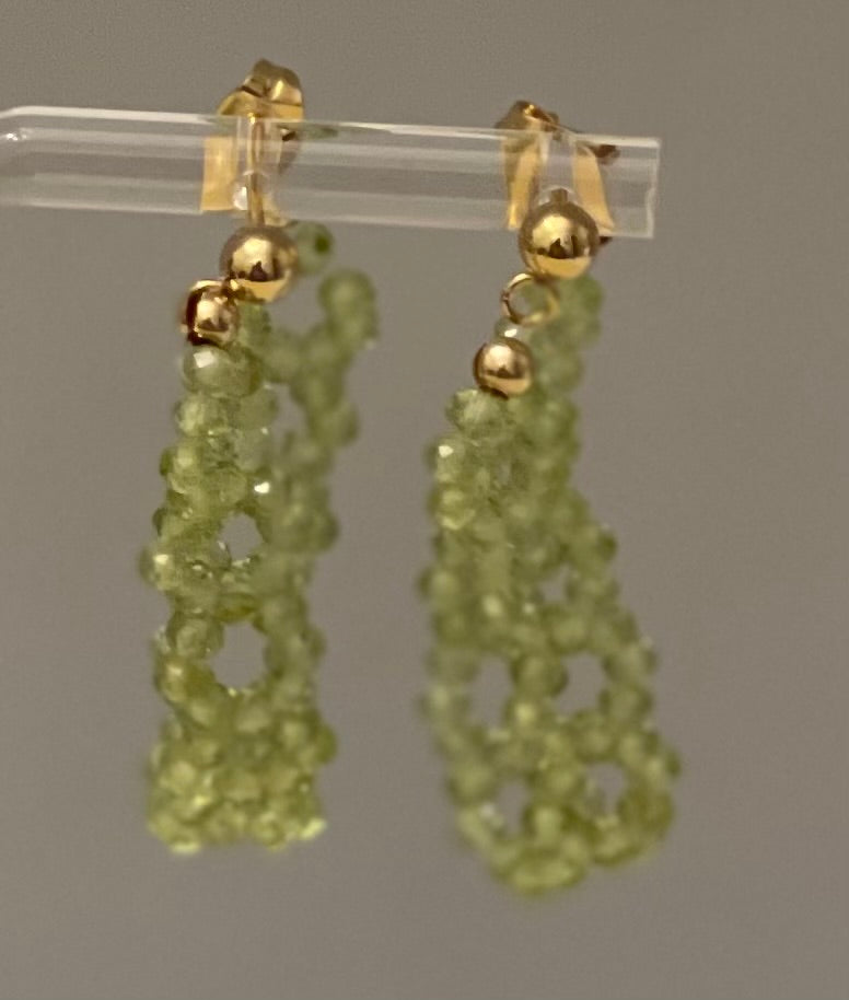 Peridot Dangling Hoop Earrings