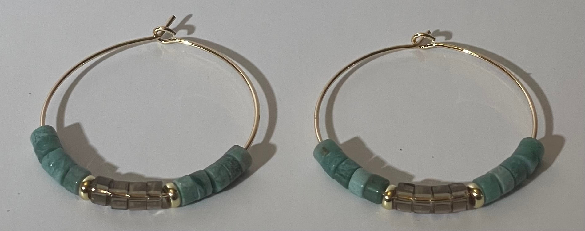 Green Dragon Blood and Ice Obsidian Hoops