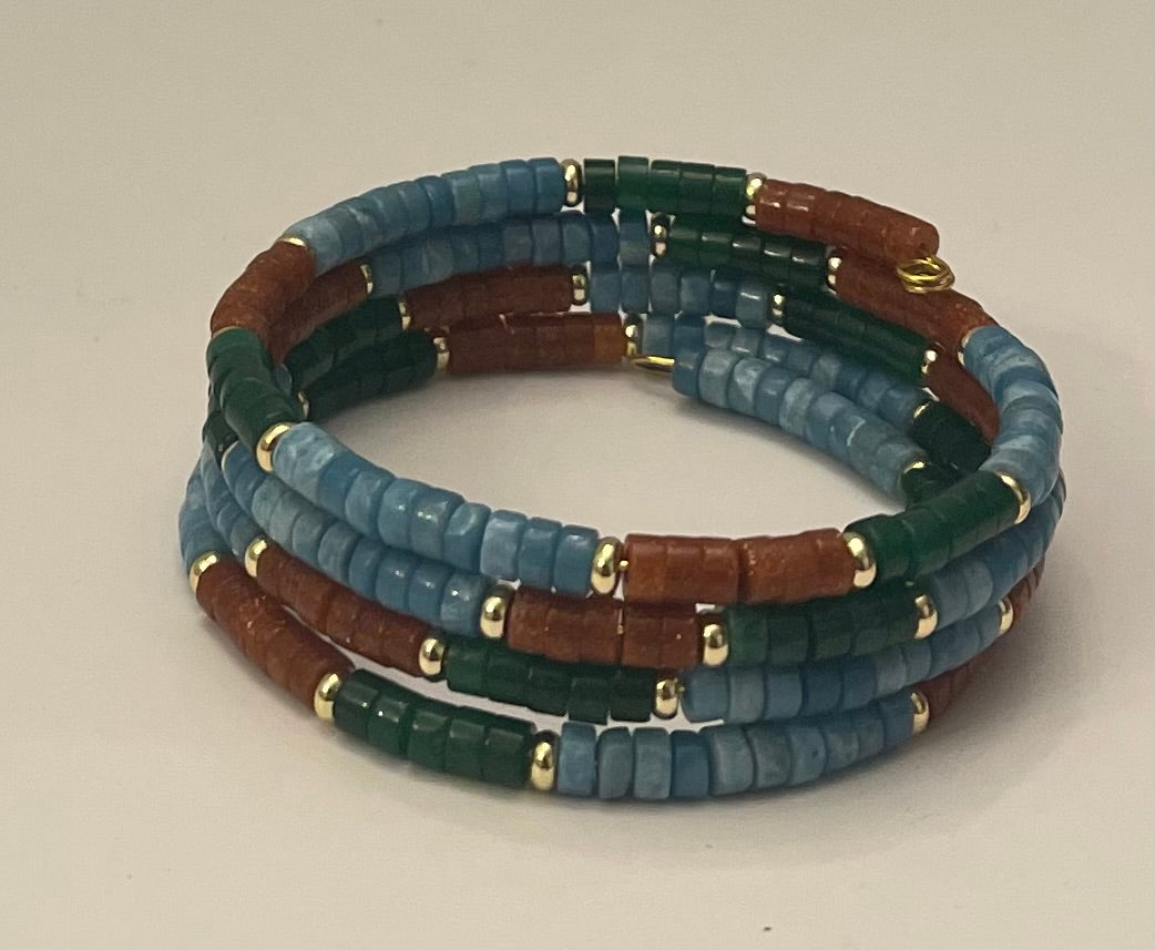 Gemstone Coil Bracelet