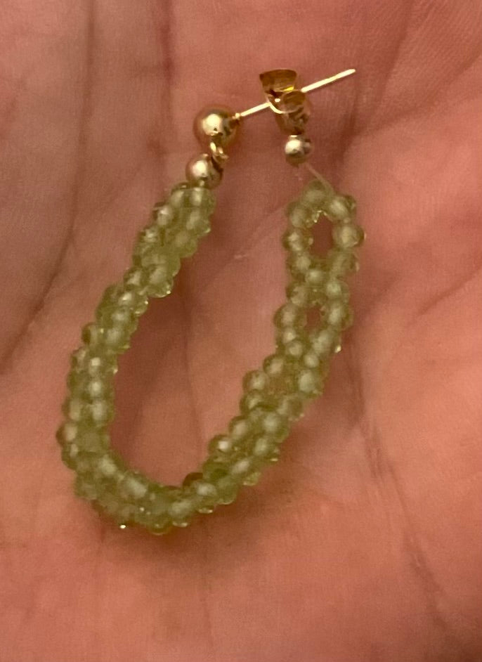 Peridot Dangling Hoop Earrings