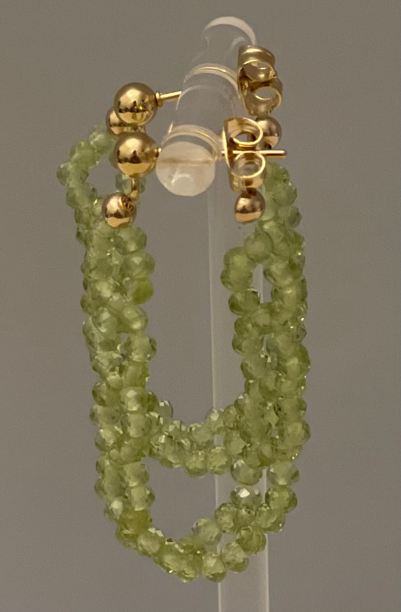 Peridot Dangling Hoop Earrings