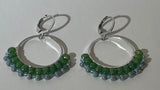 Beaded Fan Hoop Earrings