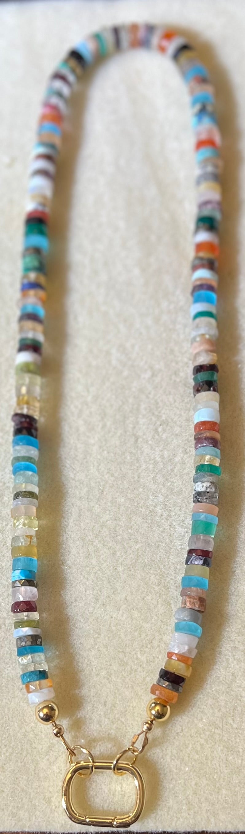 Multicolor Heishi Gemstone Necklace