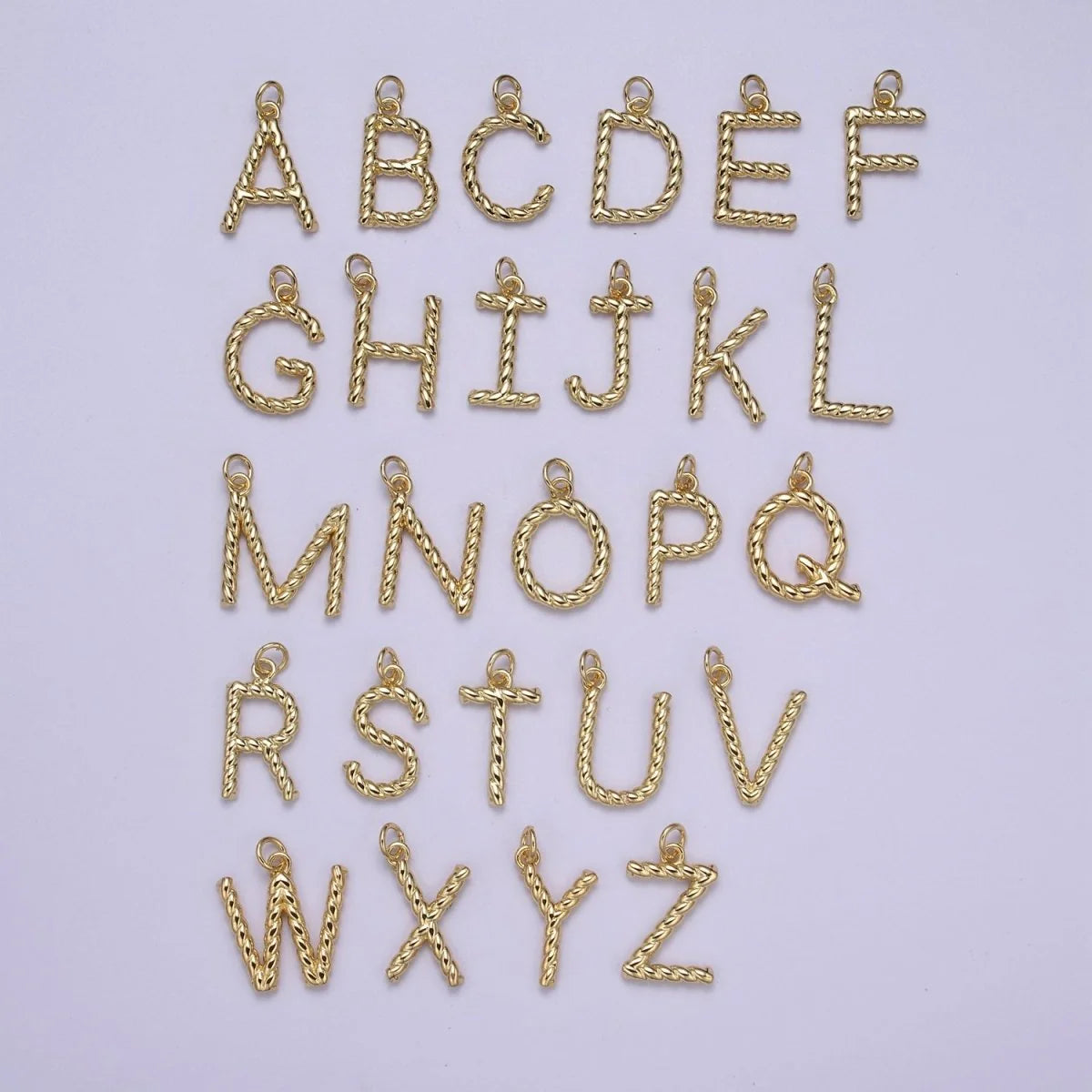 Gold Filled Rope Style Alphabet Charm