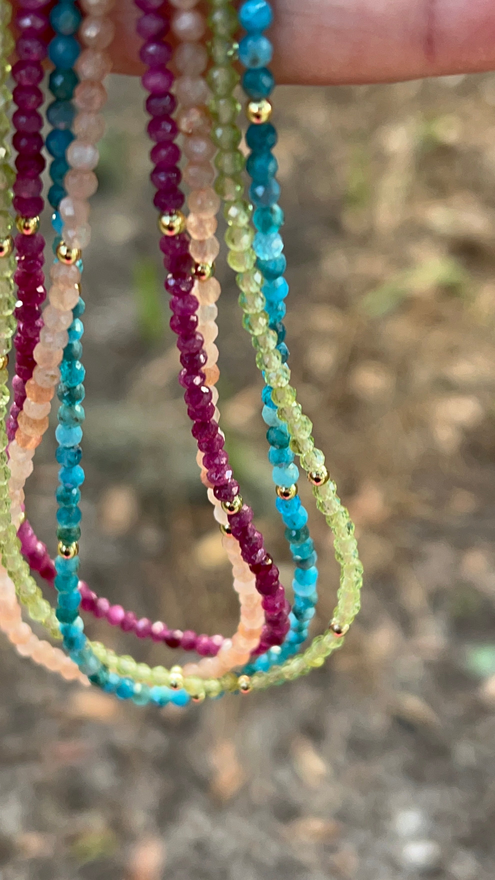 ‘Melissa’ Multi-Strand Gemstone Necklace