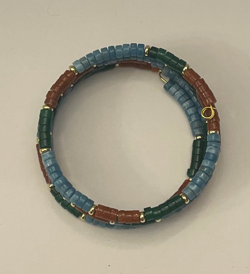 Gemstone Coil Bracelet