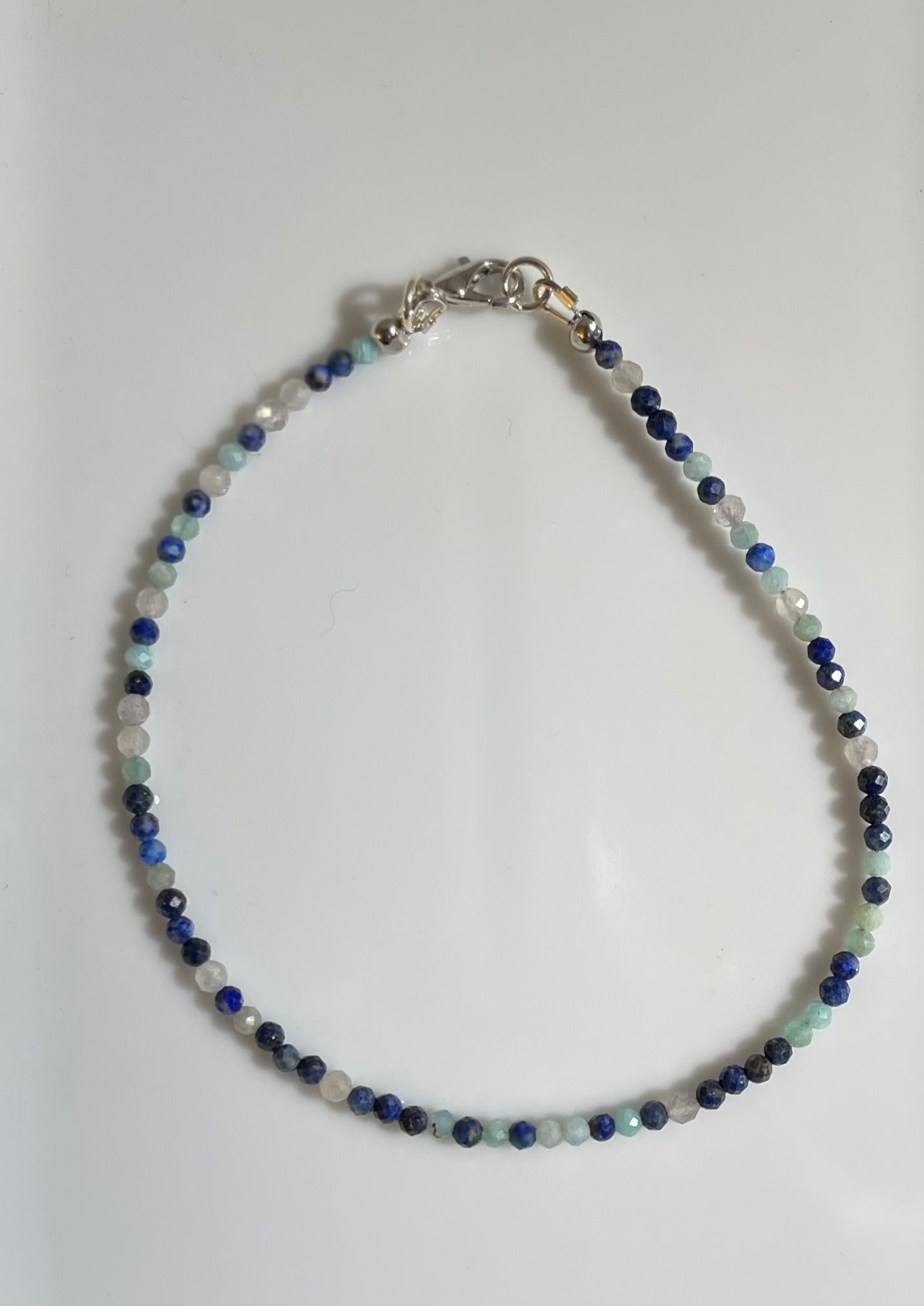 Aquamarine, Lapis, and Labradorite Anklet