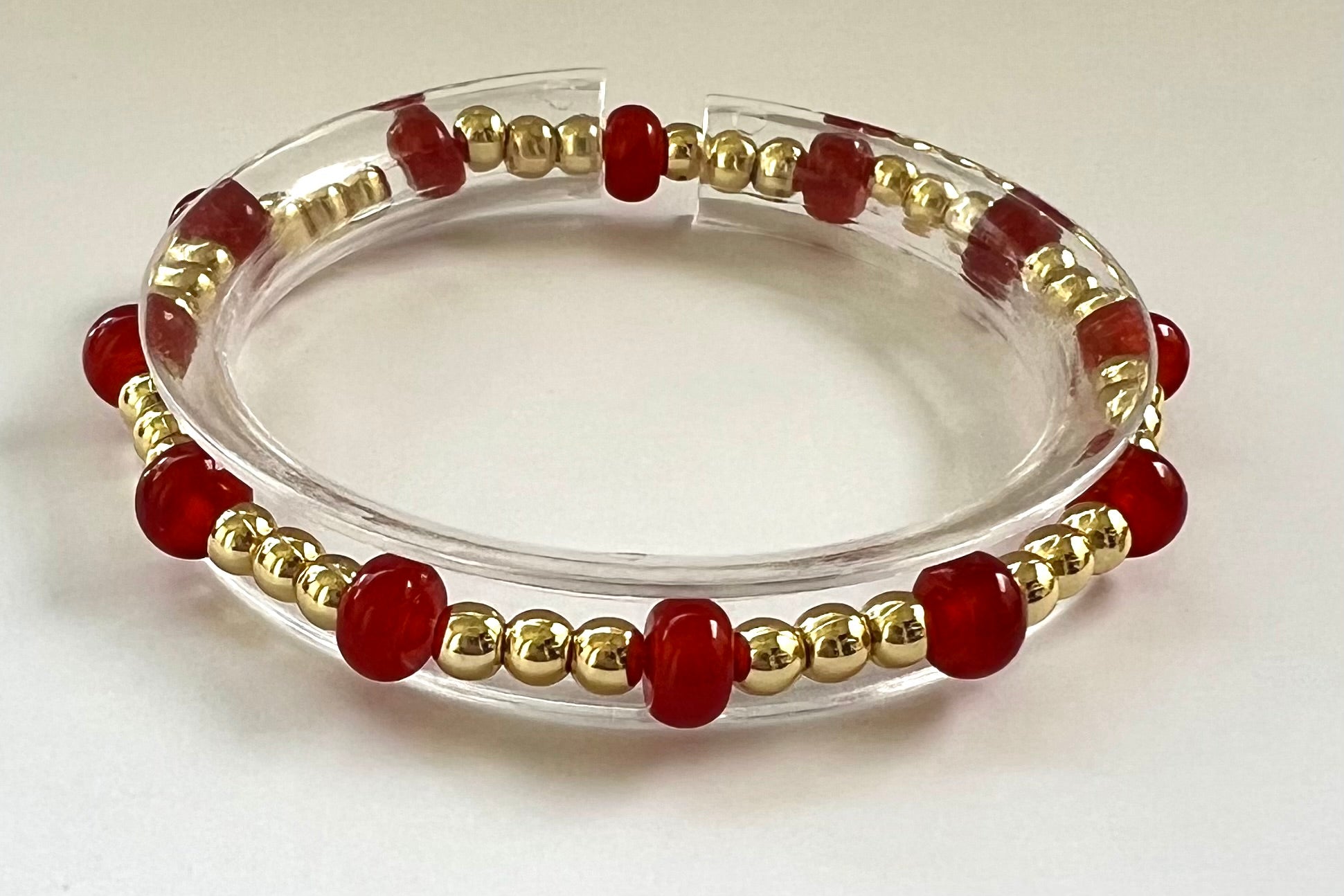 Gemstone and Gold Beaded Bracelet