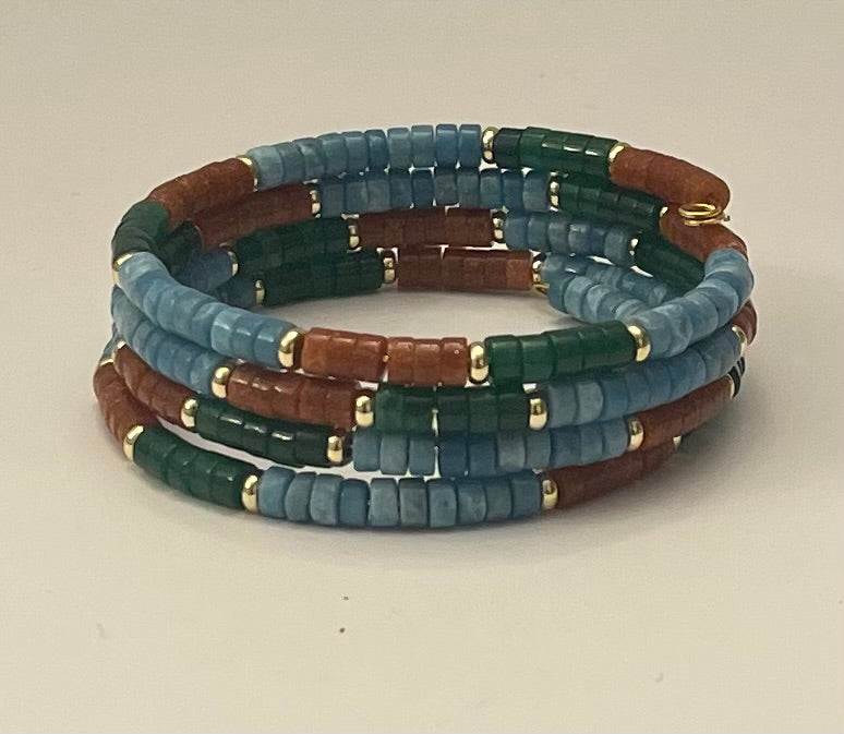 Gemstone Coil Bracelet