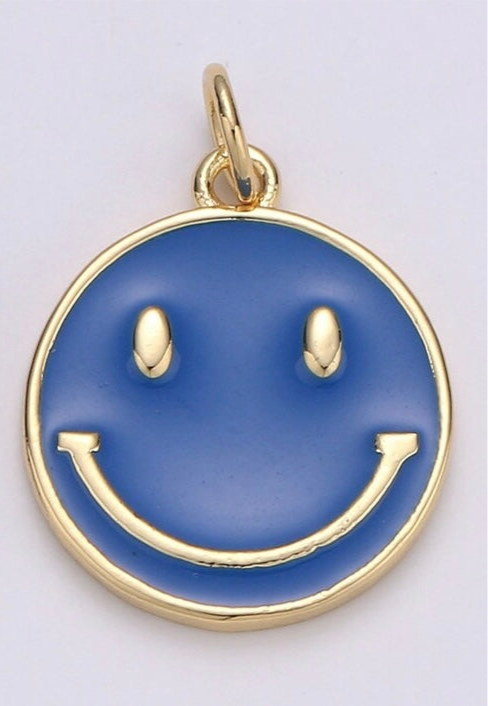 Gold-Fill and Enamel Happy Face Charm