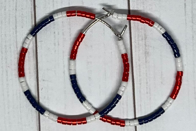 White Gold-Filled Seed Bead Hoops