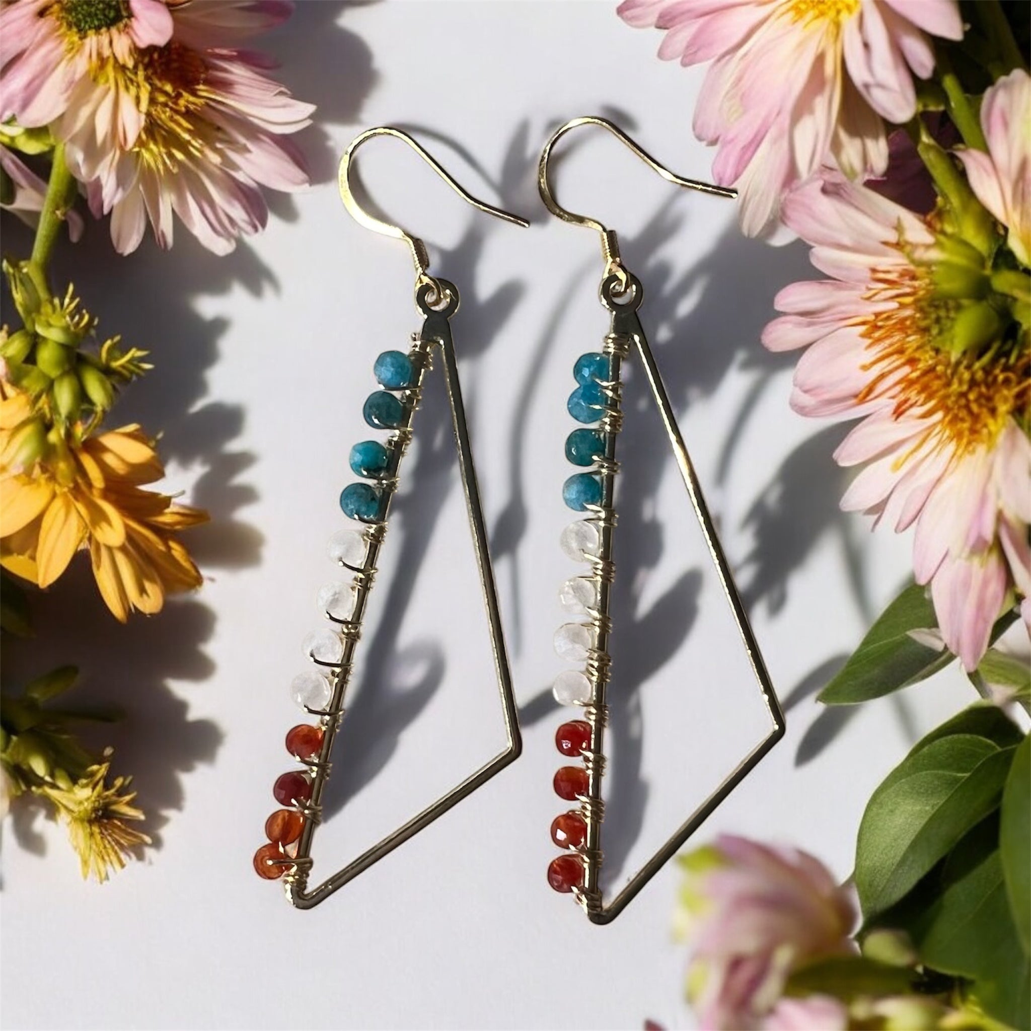 Wire-Wrapped Gemstone Earrings