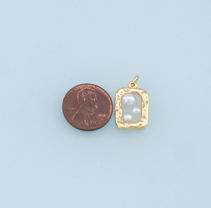 Gold-Filled Floating Pearls Charm