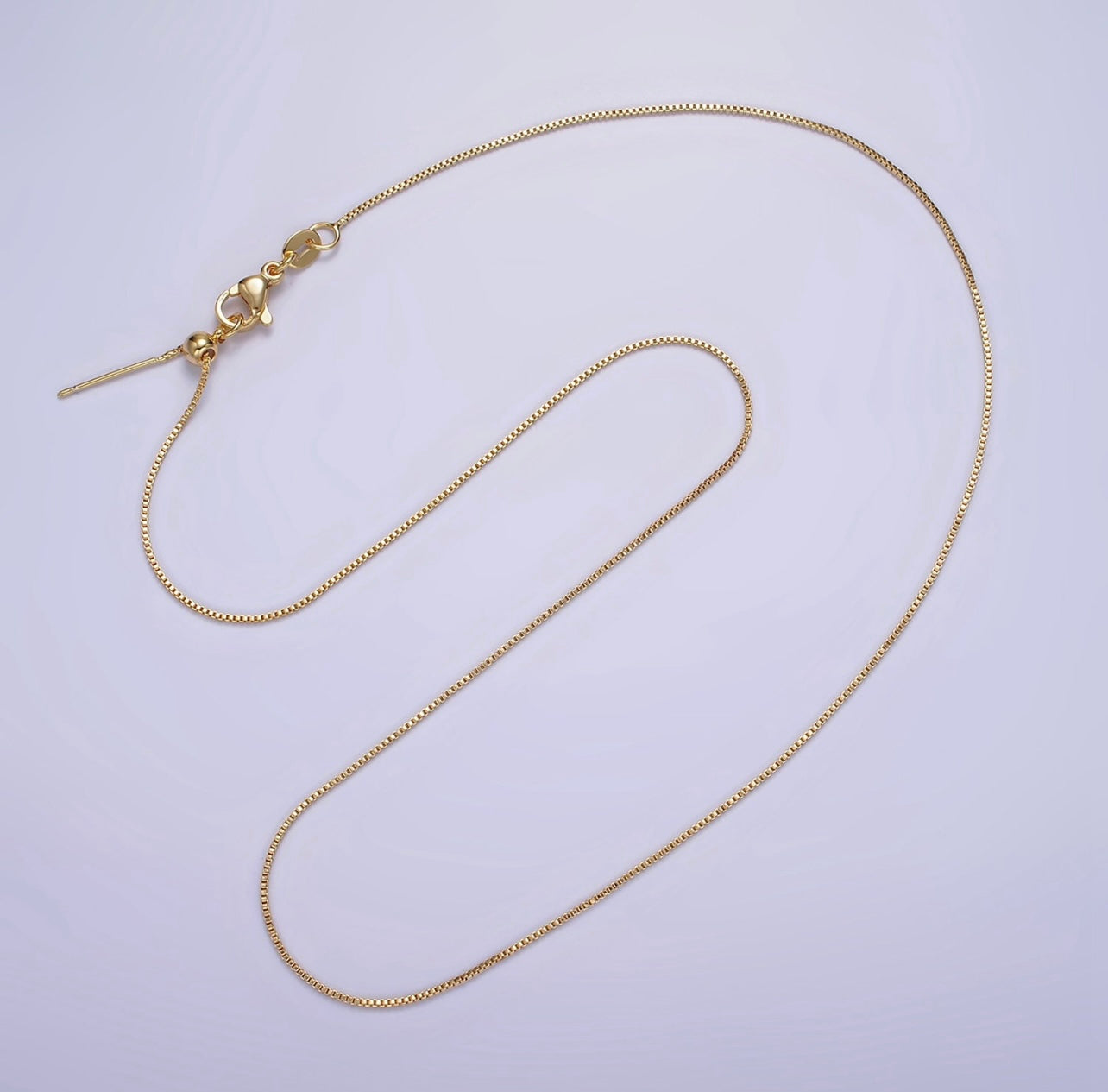 Gold-Fill Adjustable Slider Box Chain Necklace