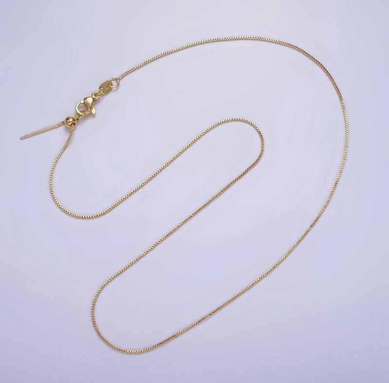 Gold-Fill Adjustable Slider Box Chain Necklace