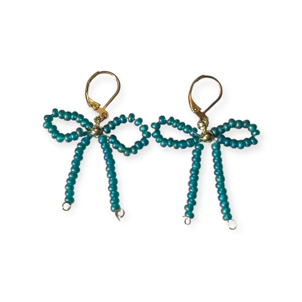 'Pinch Proof' Beaded Bow Earrings