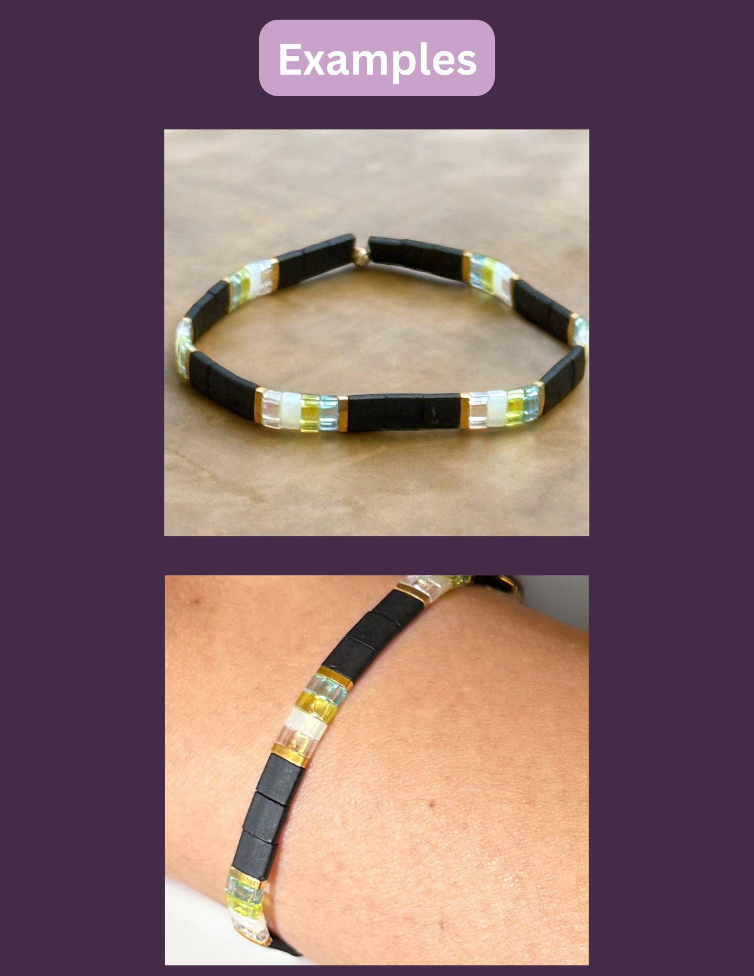 Birthstone Tila Bead Bracelet