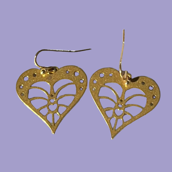 Brass Heart Earrings