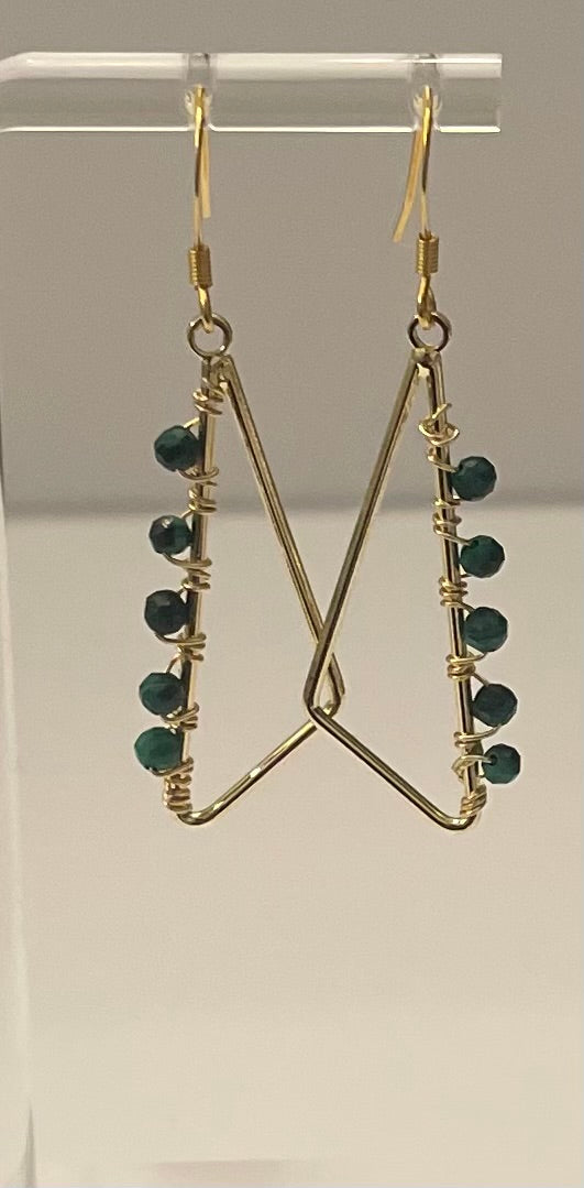 Gemstone Wire Wrapped Earrings