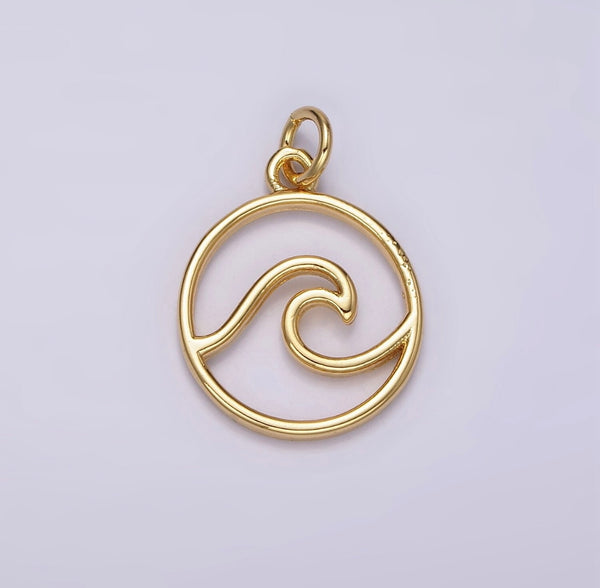 Gold-Filled Wave Charm