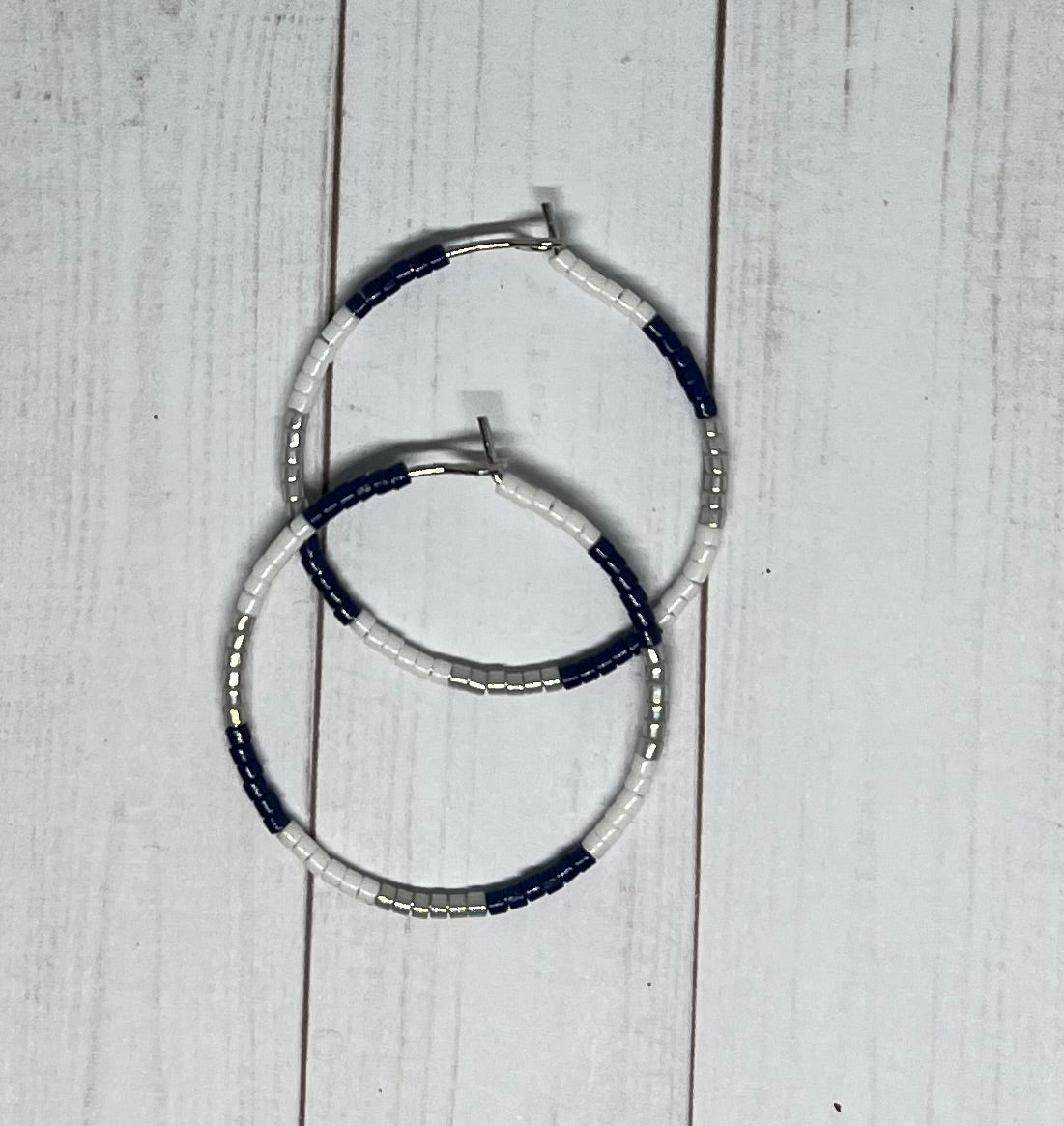 White Gold-Filled Seed Bead Hoops