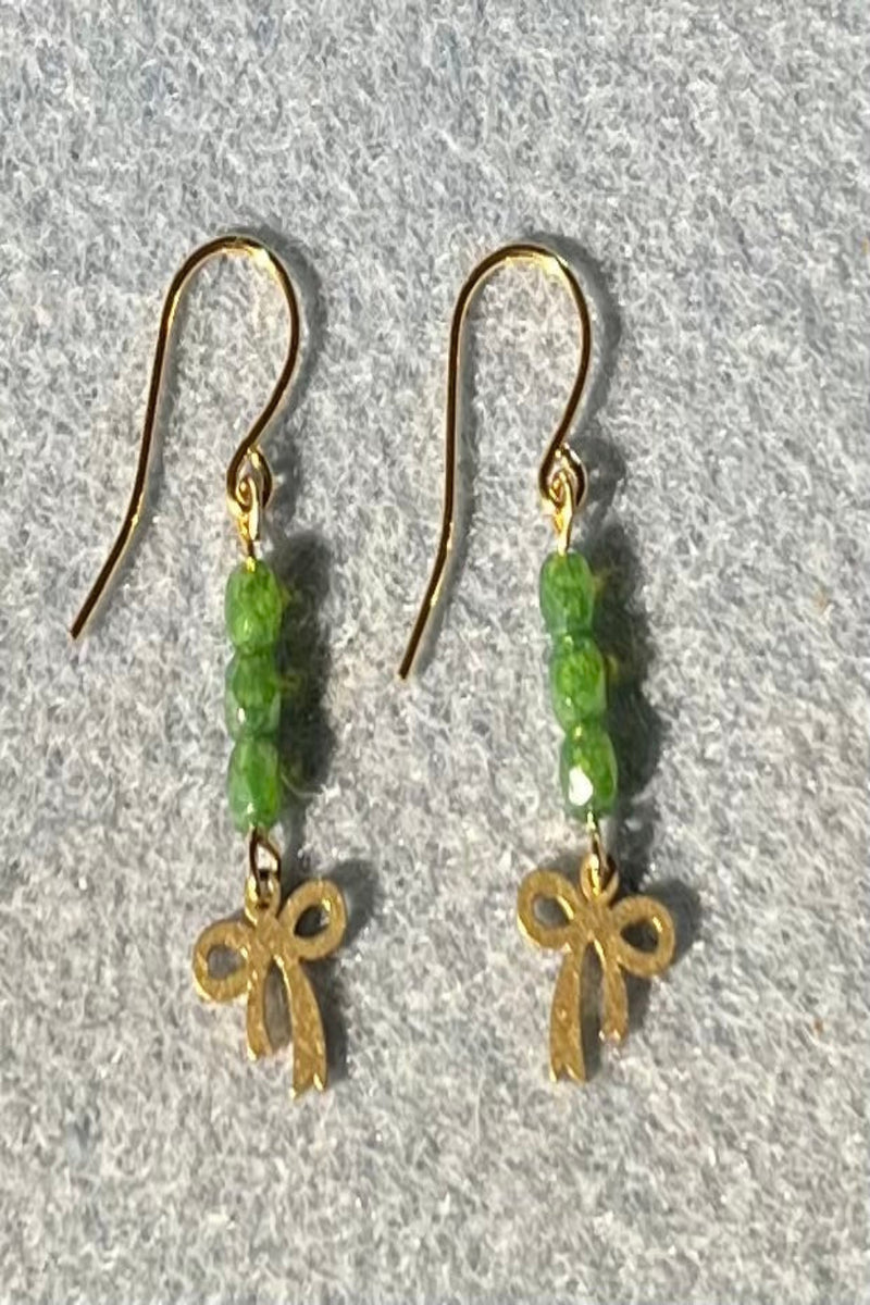 Glass Bead and Bow Earrings