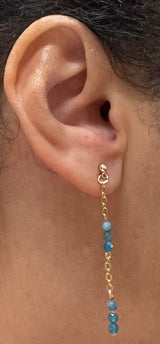 Apatite and Chain Drop Earrings