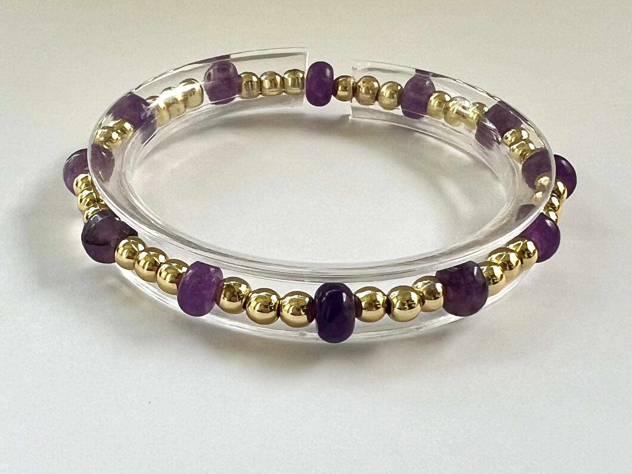 Gemstone and Gold Beaded Bracelet