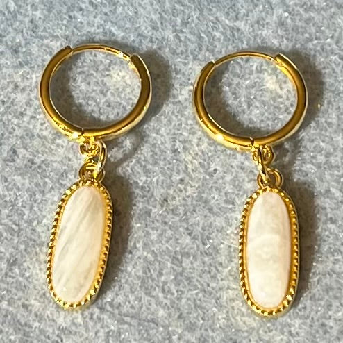 Moonstone Oval Drop Earrings