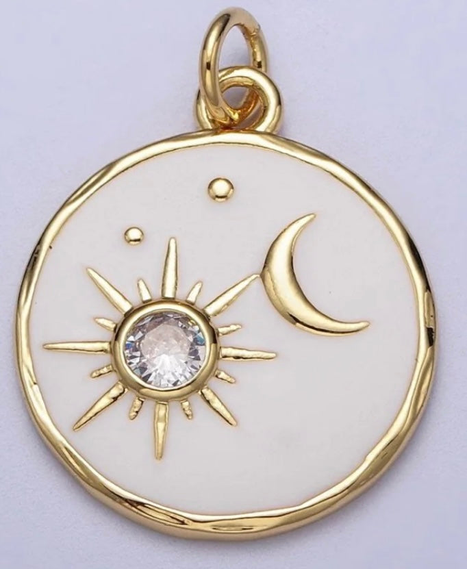 Gold-Filled Sun and Moon Charm