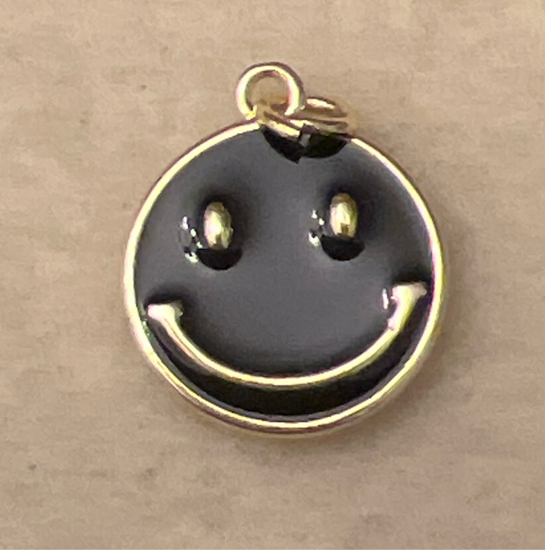 Gold-Fill and Enamel Happy Face Charm