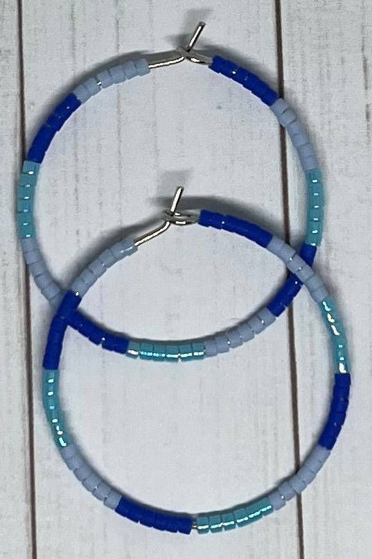 White Gold-Filled Seed Bead Hoops
