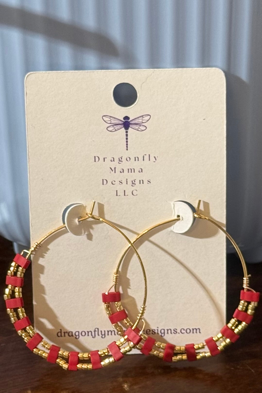 Tila Hoop Earrings in Brick Red