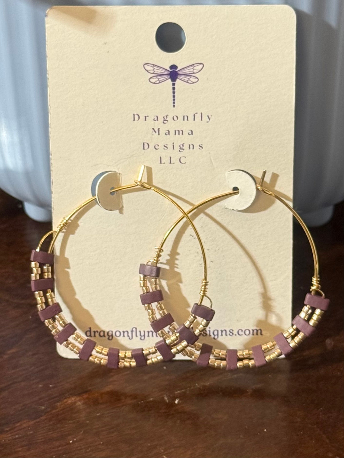 Tila Hoop Earrings in Dark Purple