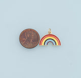 Gold-Fill and Enamel Rainbow Charm